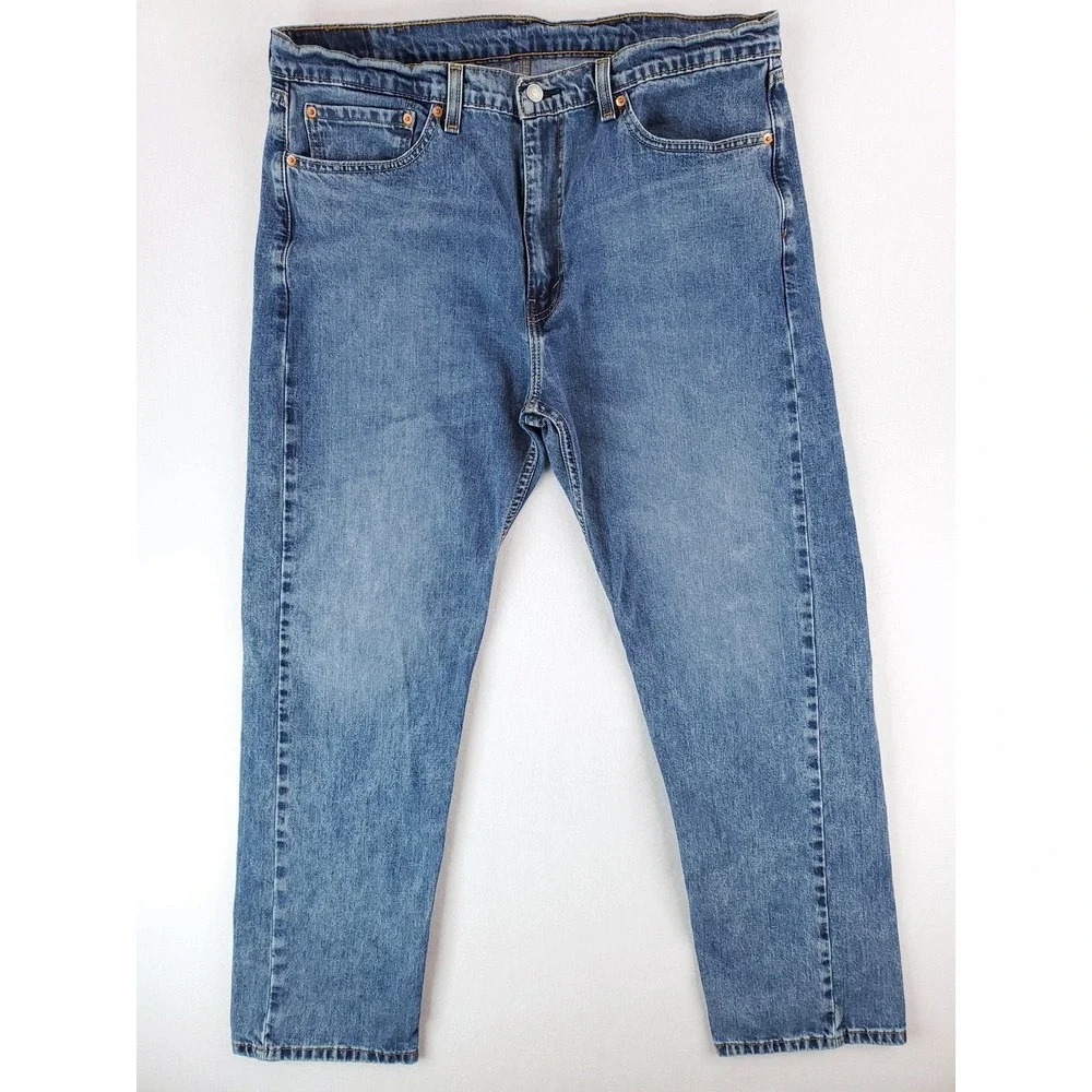 Levis 505 Jeans Mens 38x32 Blue Denim Straight Fit Medium Wash 505-1936 Classic